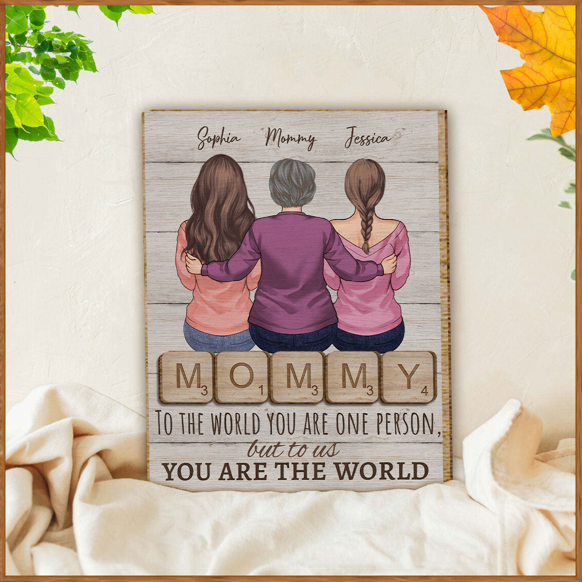 Mother Father To The World You Are One Person Photo Custom - Personalized Mother 2 Layered Wood Sign / Wood Plaque
