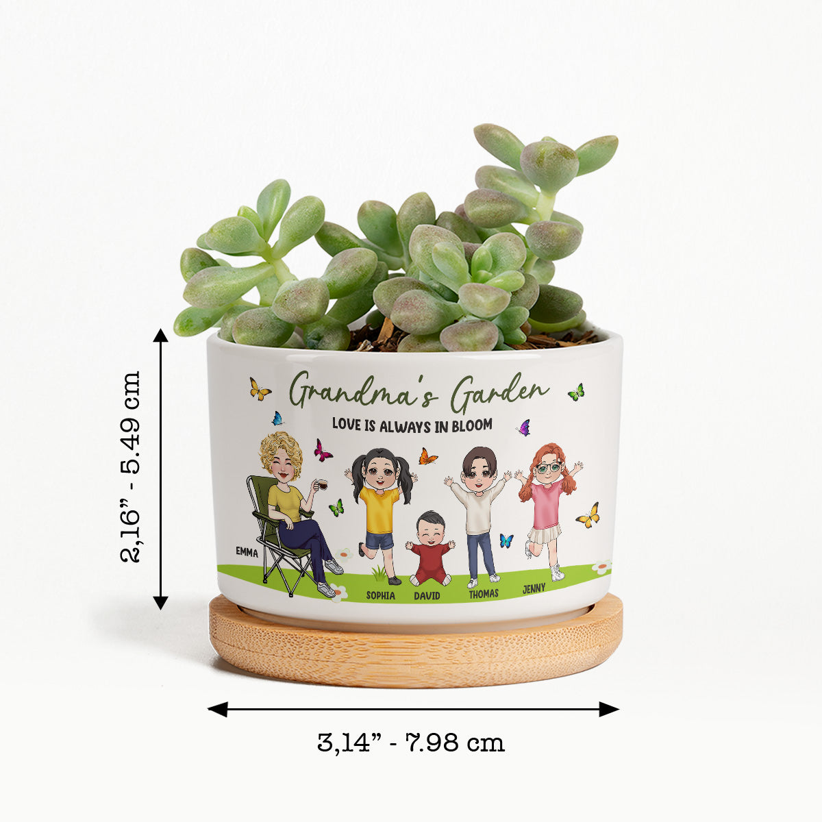 Omas Garten – Personalisierter Keramik-Blumentopf für Oma
