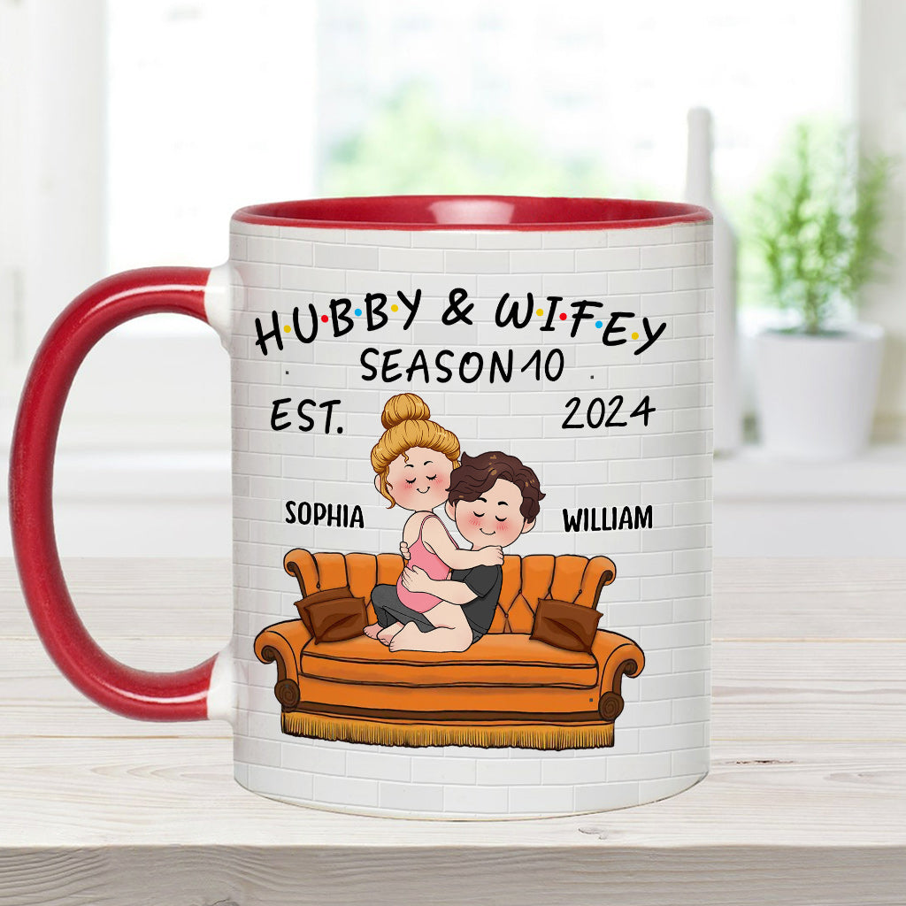 Ehemann & Ehefrau - Personalisierte Tasse mit Ehepaar-Motiv