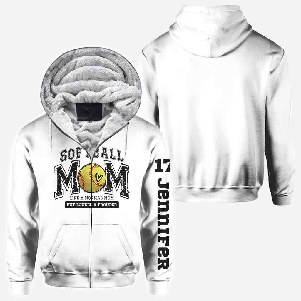 Softball Mom Louder Prouder - Personalized Softball All Over Shirt