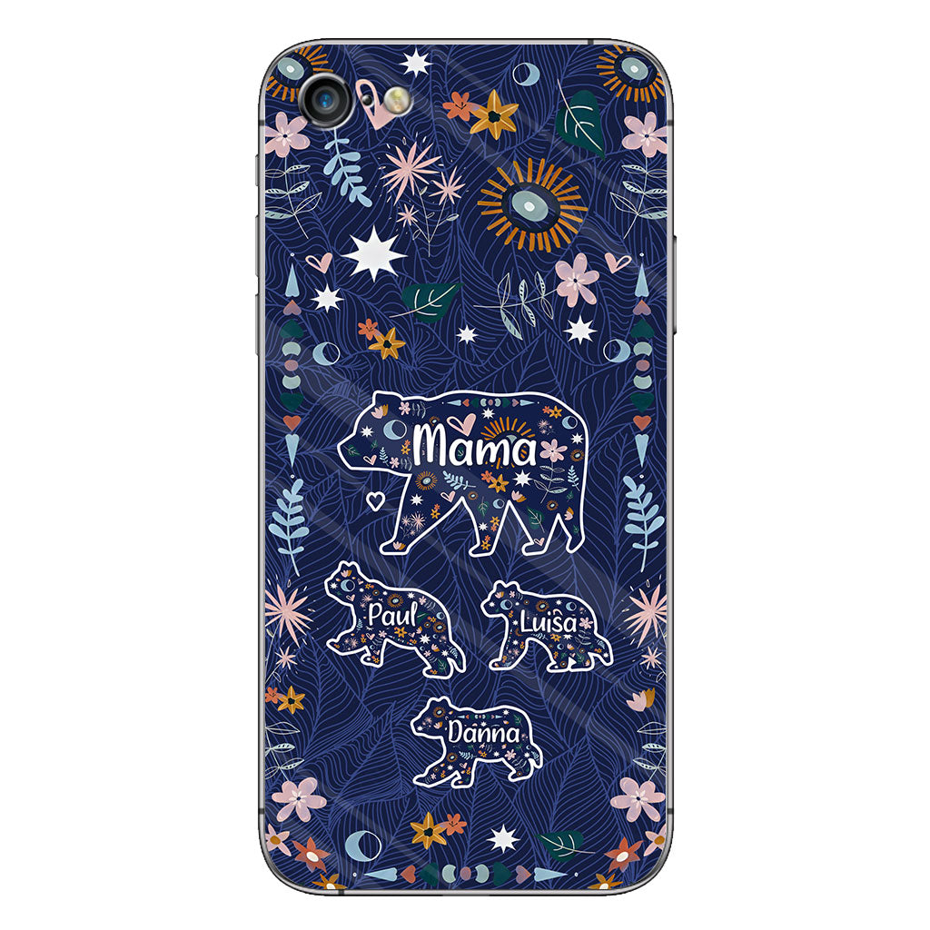 Mama Bear Floral – Personalisierte Handyhülle für Mütter
