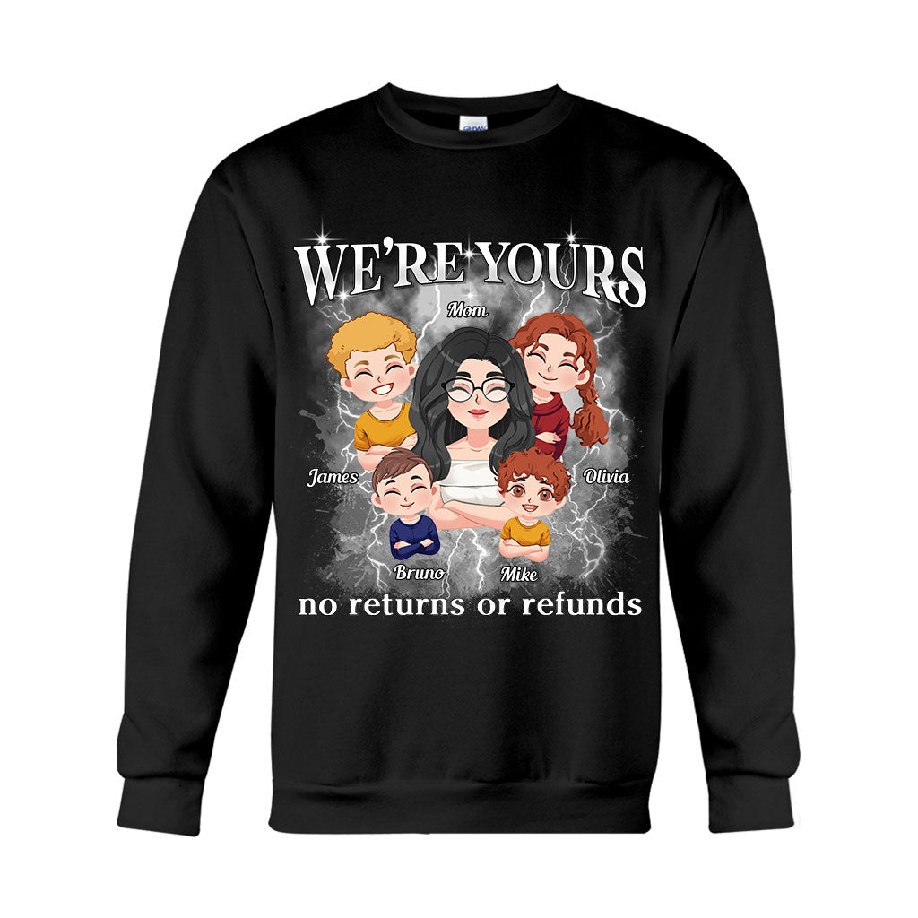 Wir gehören dir – Keine Rückgabe oder Rückerstattung – Chibi Kids Bootleg Rap – Personalisiertes Mutter-T-Shirt und Hoodie