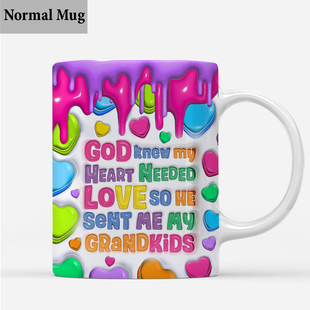 Gott wusste, dass mein Herz Liebe brauchte – personalisierte Oma-Tasse