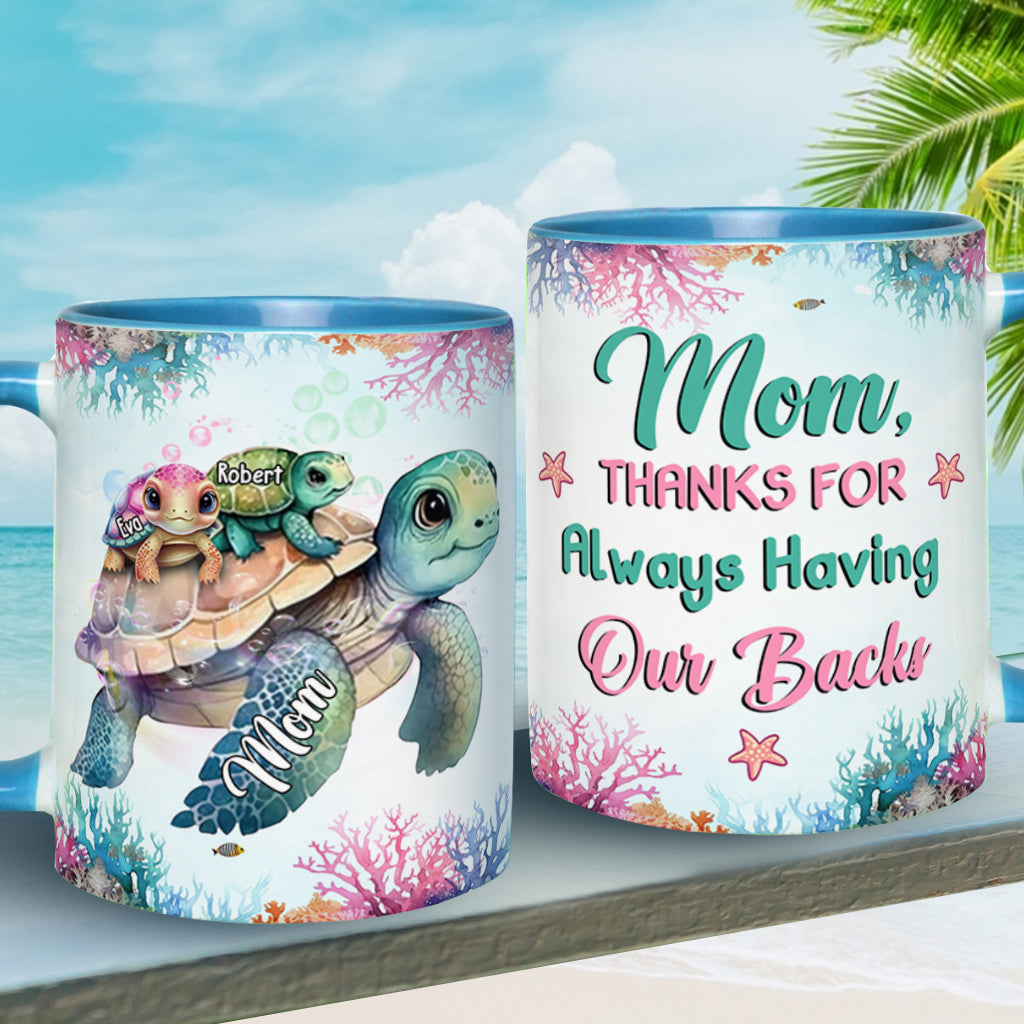 Schildkrötenmama, danke, dass du immer für uns da bist! - Personalisierte Tasse mit Schildkrötenmotiv