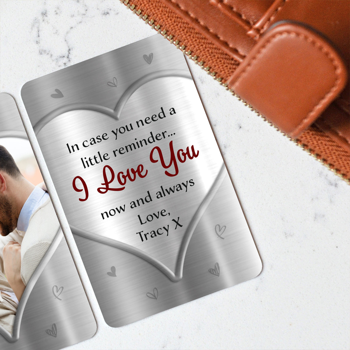 A Little Reminder Upload Photo - Personalized Couple Wallet Insert Card