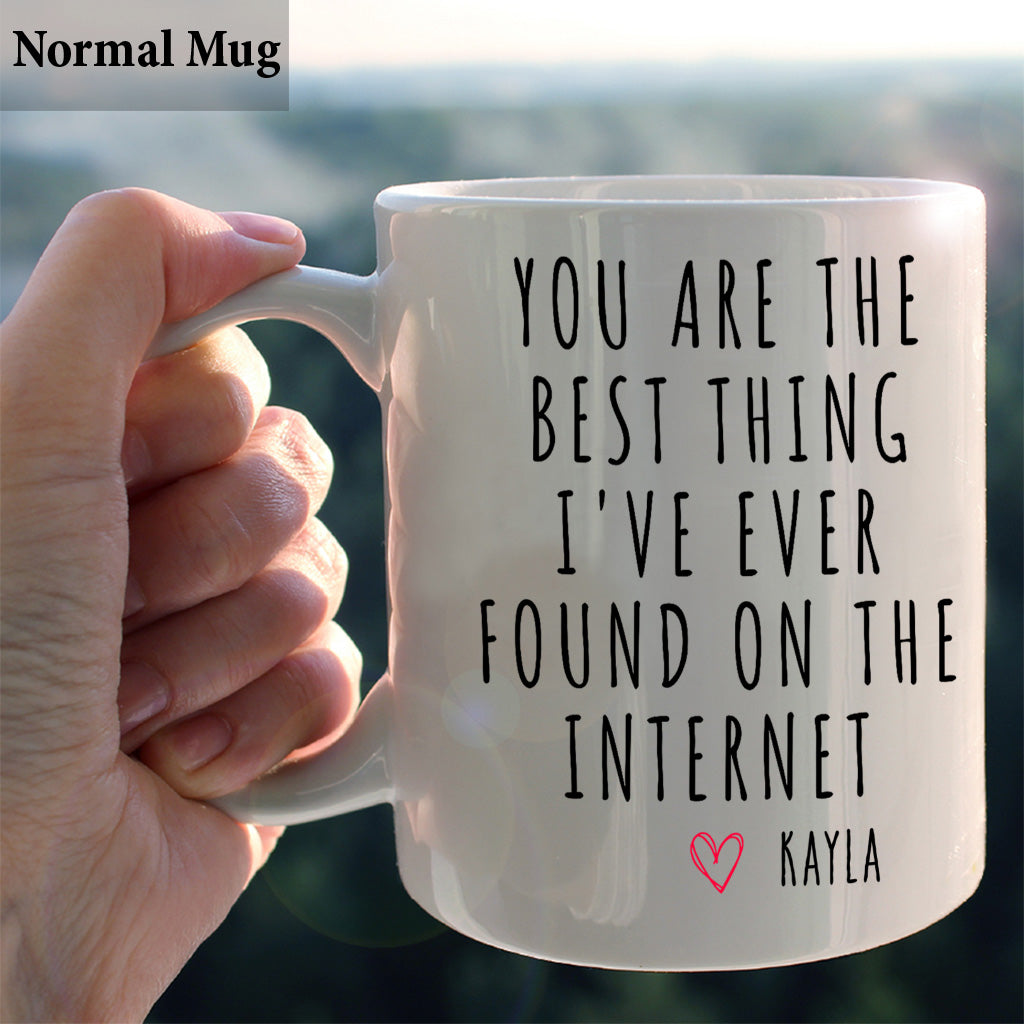 Du bist das Beste, was ich je im Internet gefunden habe – personalisierte Tasse für Paare