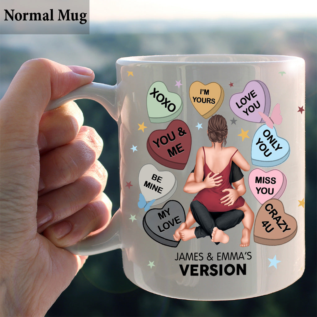 Herzbonbon-Paarversion – Personalisierter Pärchenbecher