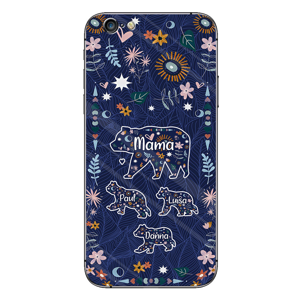 Mama Bear Floral – Personalisierte Handyhülle für Mütter