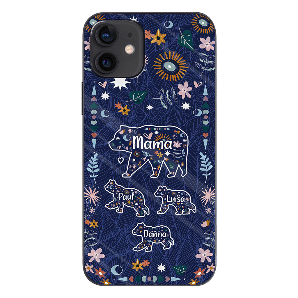 Mama Bear Floral – Personalisierte Handyhülle für Mütter