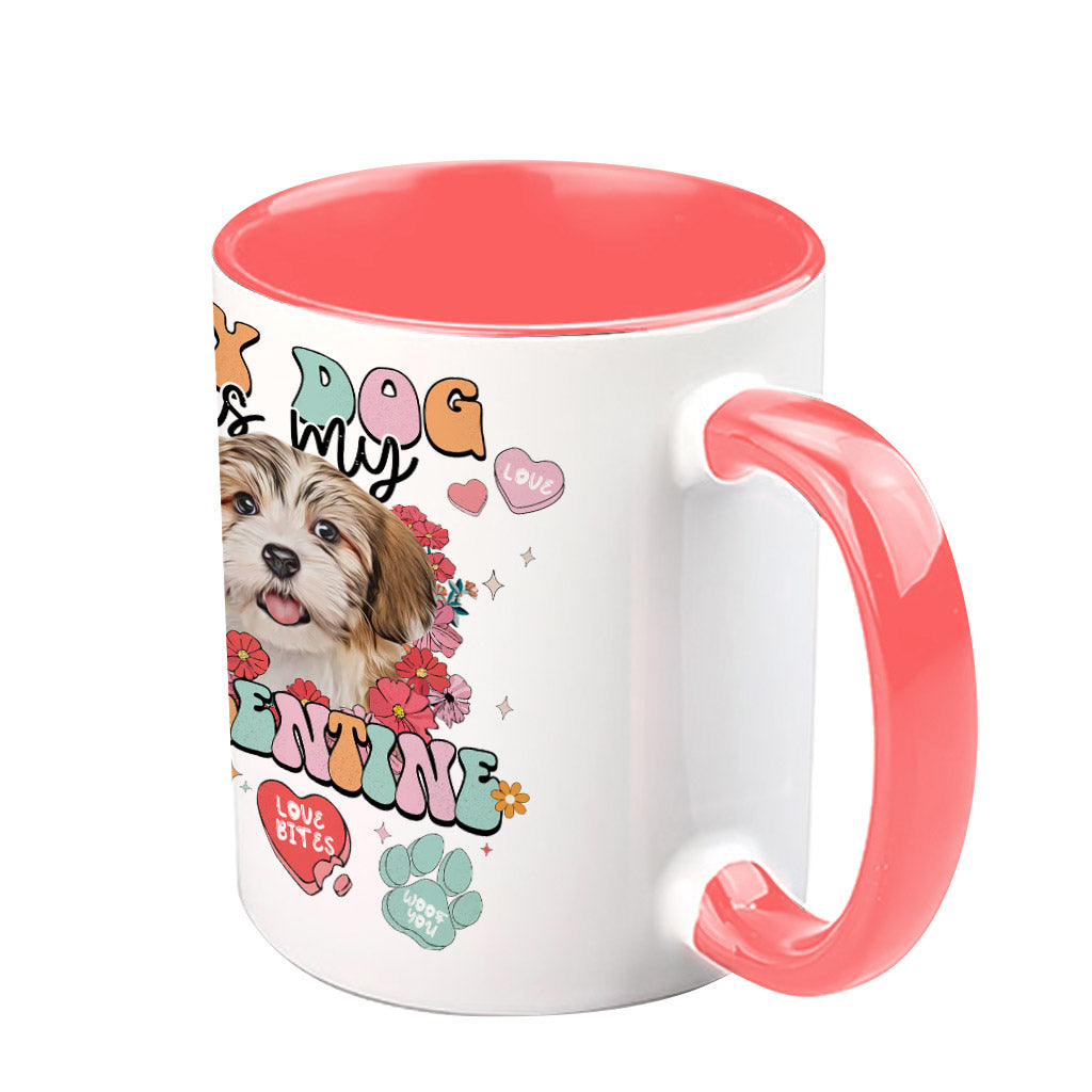 Mein Hund ist mein Valentinsschatz - Personalisierte Tasse mit Hundemotiv