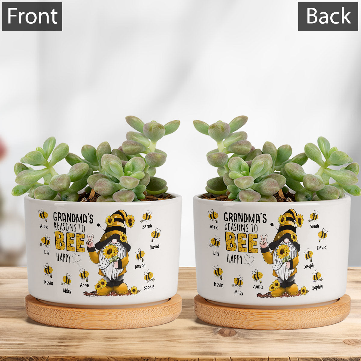 Oma hat Grund zur Freude – personalisierter Keramik-Blumentopf für Oma