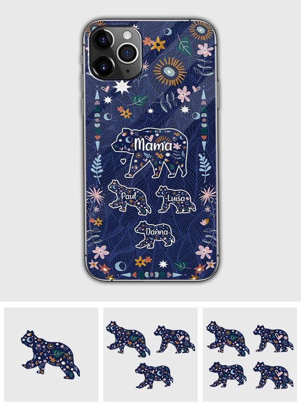 Mama Bear Floral – Personalisierte Handyhülle für Mütter