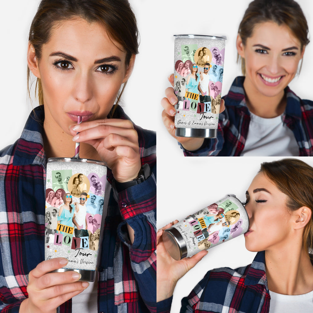 Die Liebestour Unsere Version - Personalisierter Paar-Trinkbecher