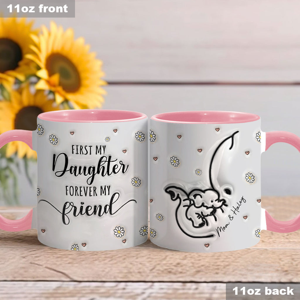 Mutter, Tochter und Sohn – für immer verbunden – Aufblasbarer Elefant – Personalisierte Tasse mit Muttermotiv