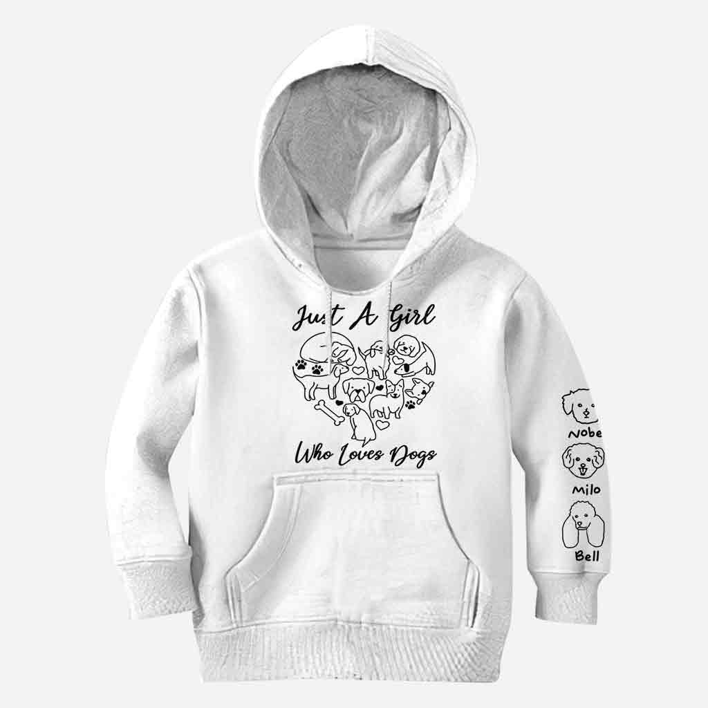 Einfach ein Mädchen, das Hunde liebt – personalisiertes T-Shirt mit Hundemotiv