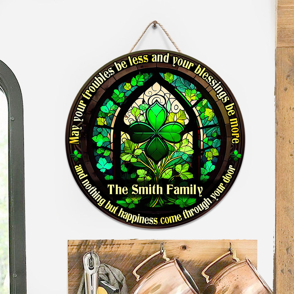 Irischer Segen – Personalisiertes rundes Holzschild zum St. Patrick's Day