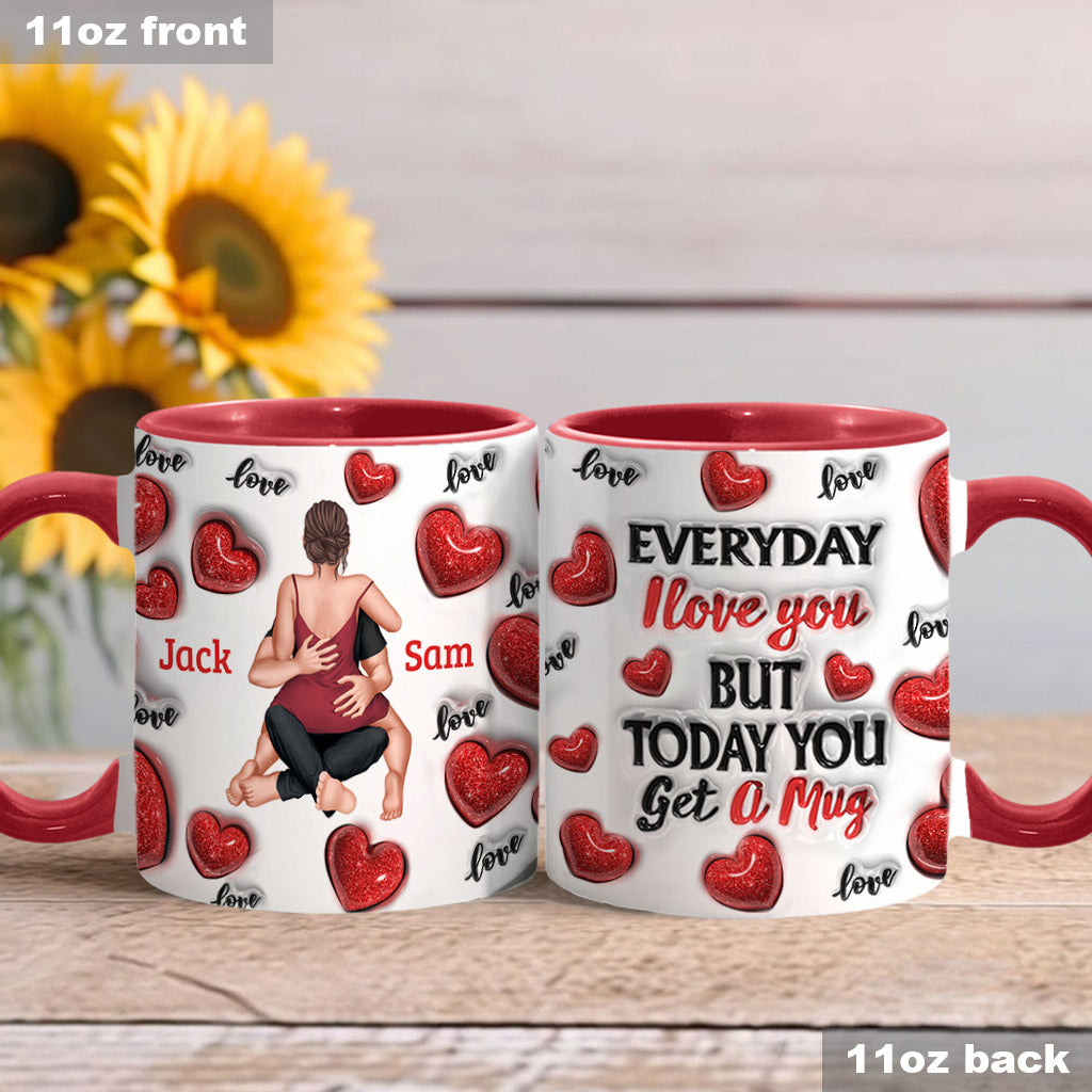 Jeden Tag Ich liebe dich - Personalisierte Tasse für Paare