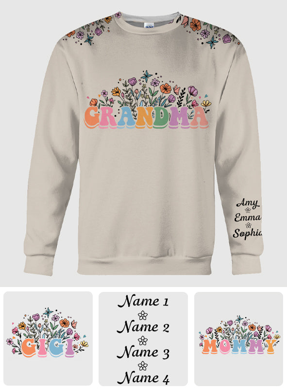 Blume mit beliebigem Titel - Personalisiertes Oma-Shirt