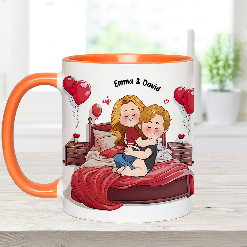 Mein Lieblingsplatz ist dein riesiger Schwanz in mir - Personalisierte Tasse für Paare