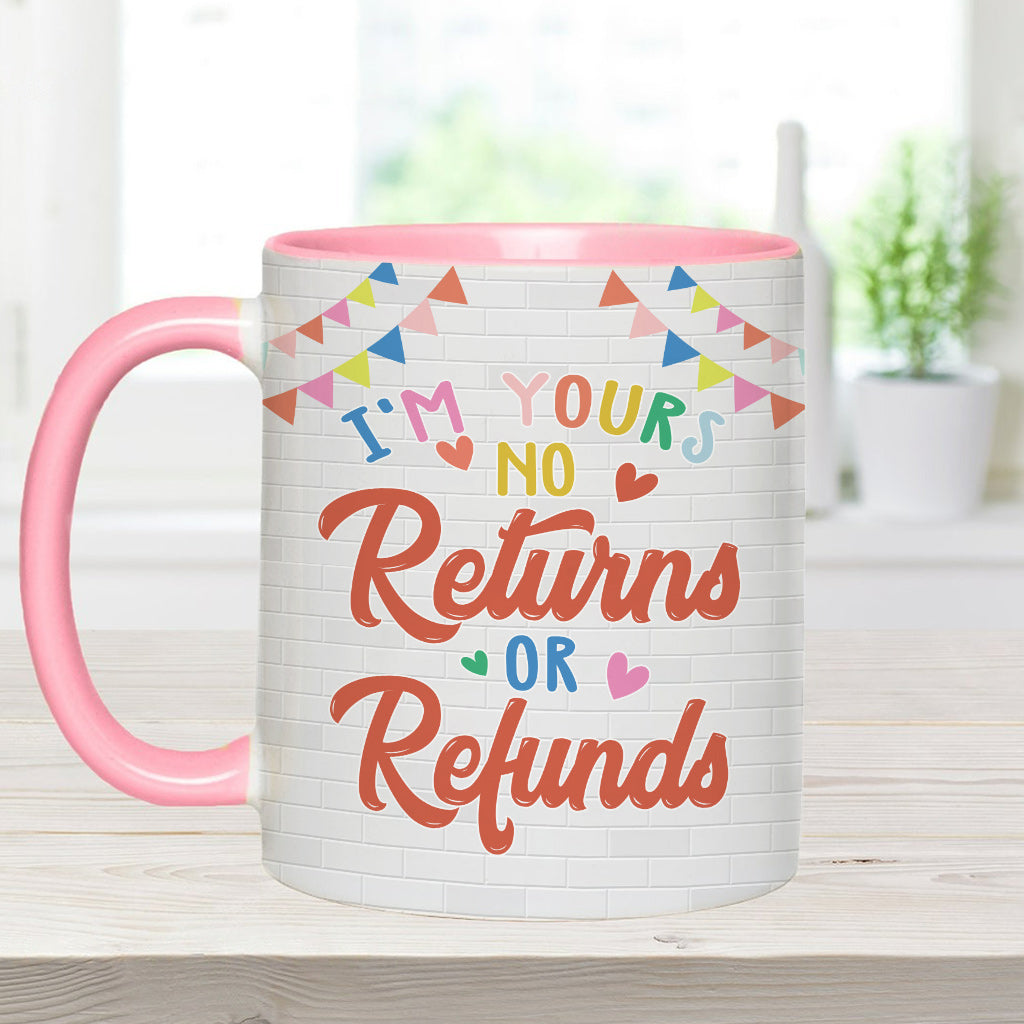 Ich gehöre dir – Keine Rückgabe oder Rückerstattung – Personalisierte Tasse für Paare