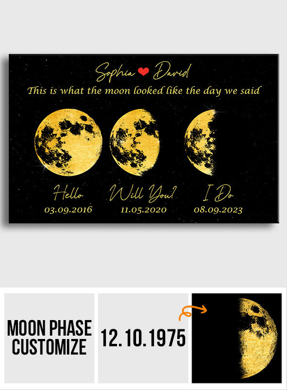 So sieht der Mond aus – Personalisierte Leinwand und Poster für Paare
