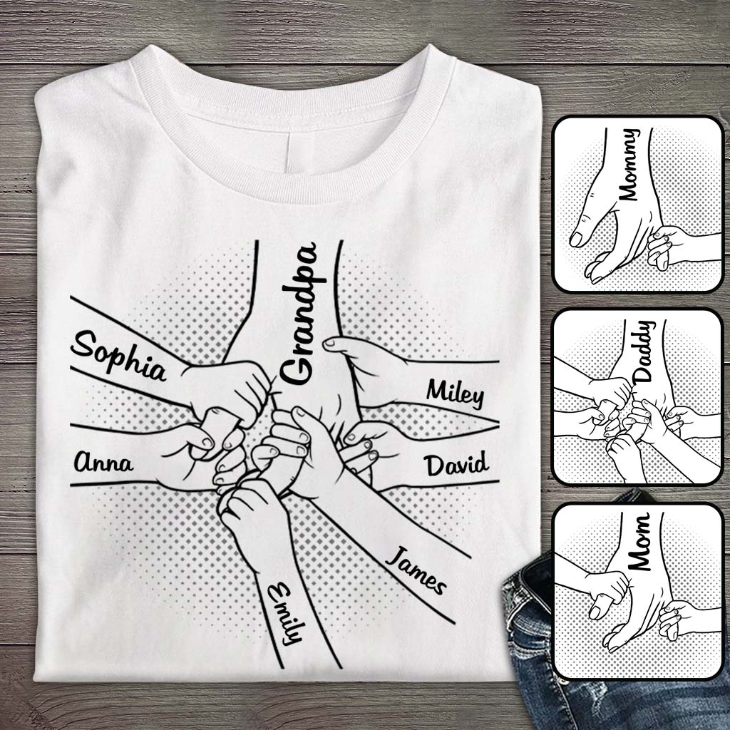 Hand in Hand – Personalisiertes Opa-T-Shirt und Hoodie