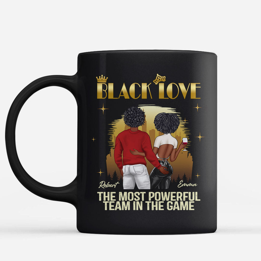 Schwarze Liebe – Personalisierte Tasse für Paare