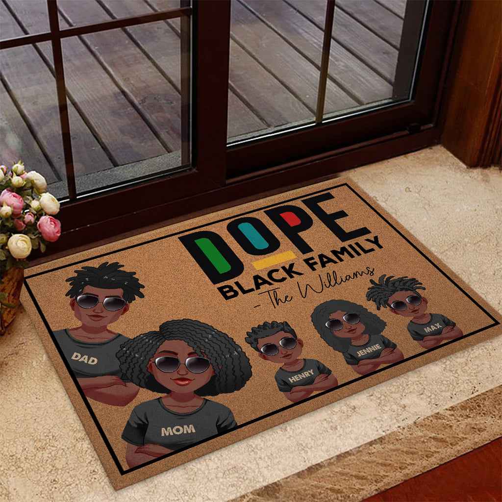 Dope Black Family - Personalized African American Doormat