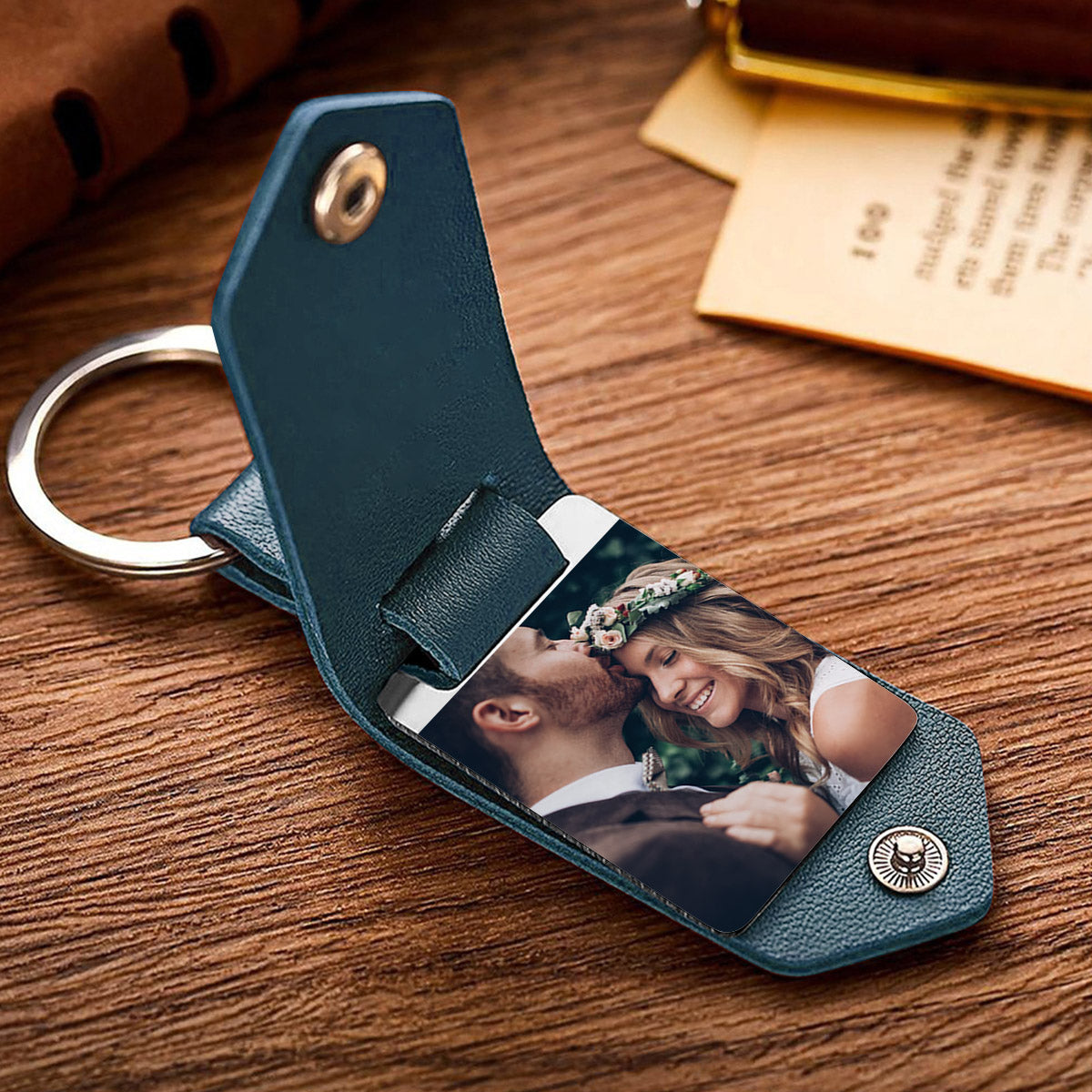 The Best Is Yet To Come - wedding gift for husband, wife, boyfriend, girlfriend - Personalized Leather Photo Keychain