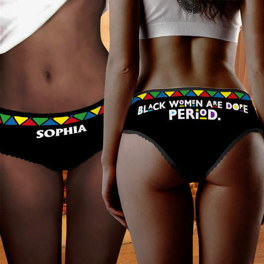 Schwarze Frauen sind einfach großartig! - Personalisierte Slips mit afroamerikanischer Spitzenborte für Damen