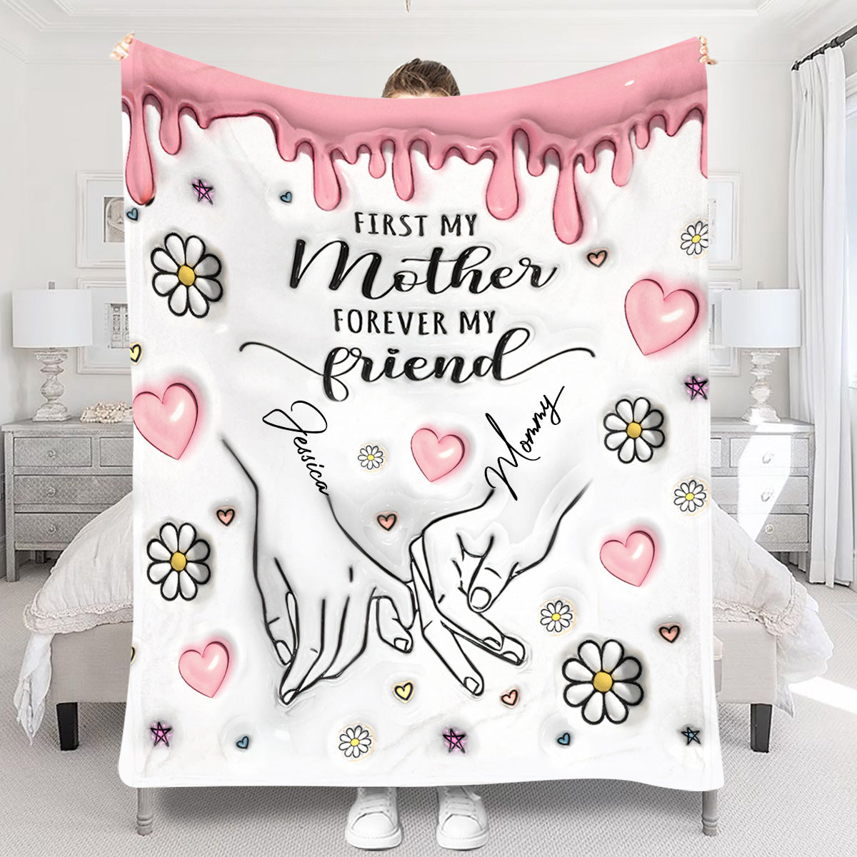 Erst meine Mutter, für immer meine Freundin – personalisierte Mutterdecke