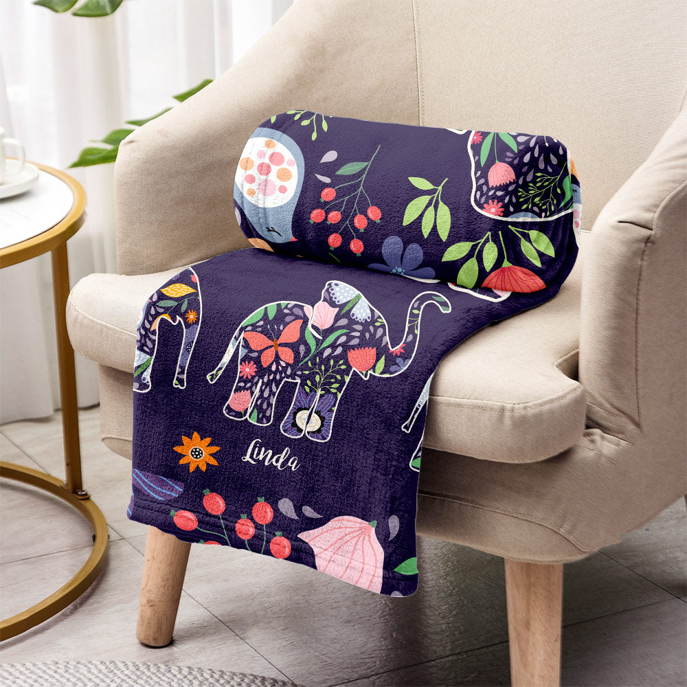 Elephant Mom - Personalized Mother Blanket