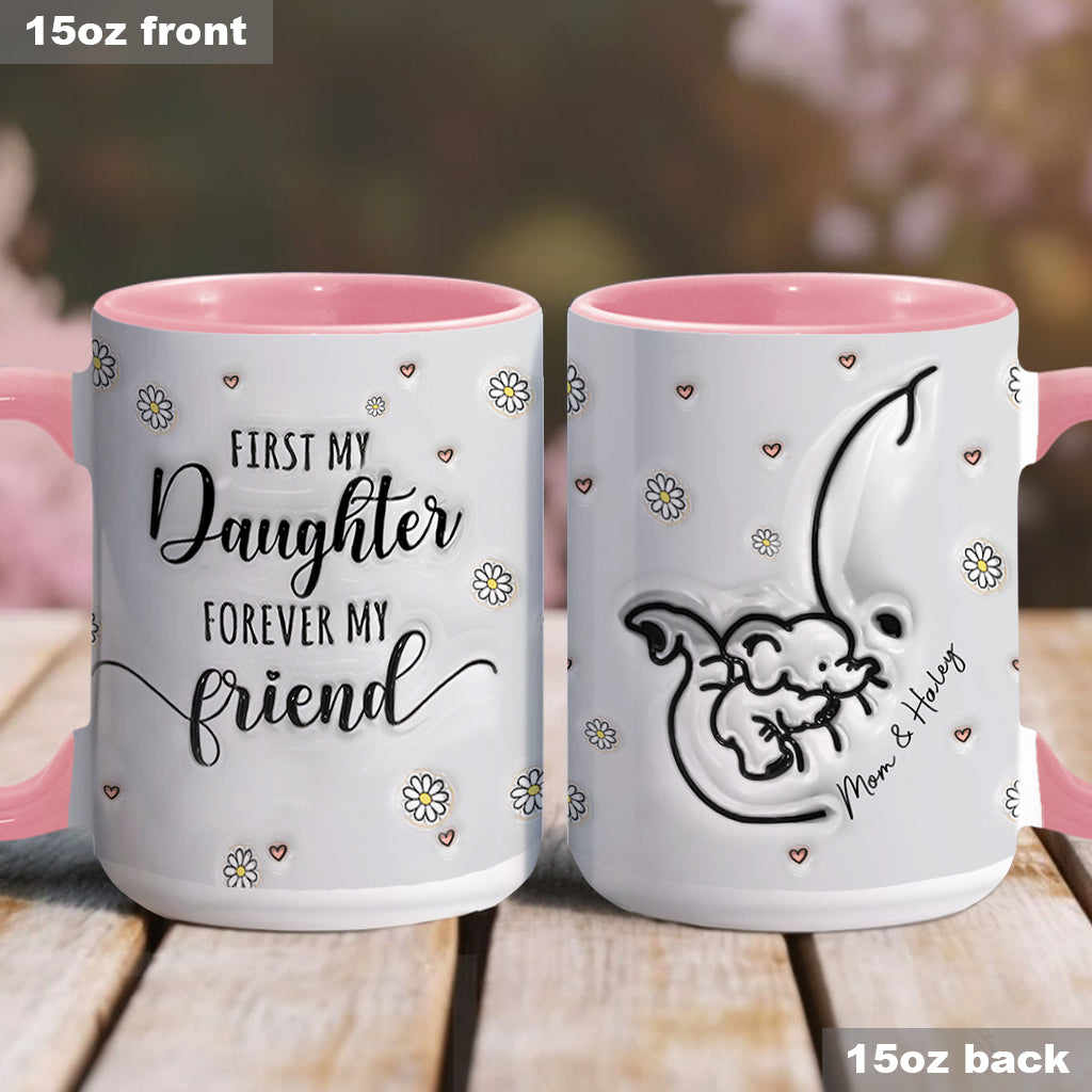 Mutter, Tochter und Sohn – für immer verbunden – Aufblasbarer Elefant – Personalisierte Tasse mit Muttermotiv