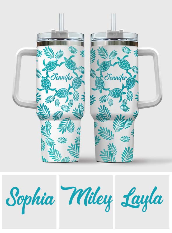 Turtle Lover - Personalized Turtle Tumbler With Handle