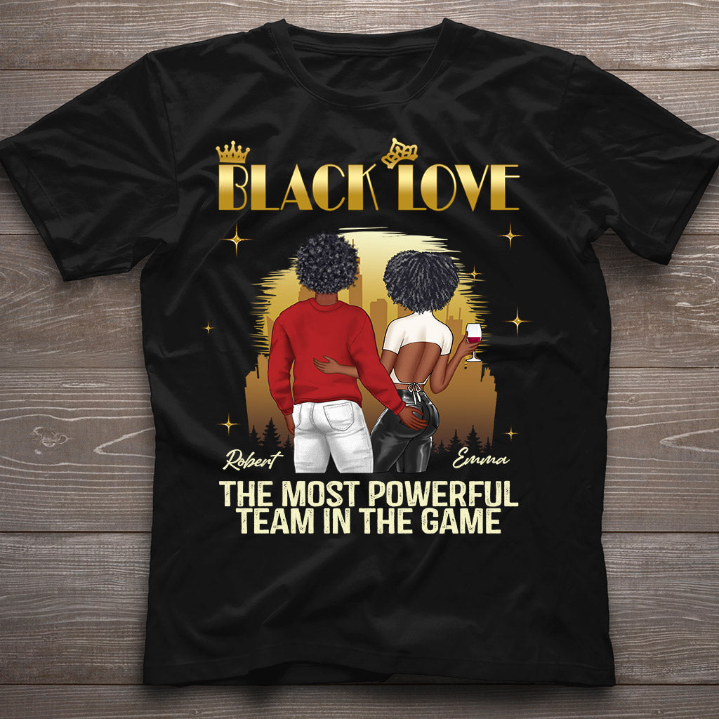 Schwarze Liebe – Personalisiertes Partner-T-Shirt und Hoodie