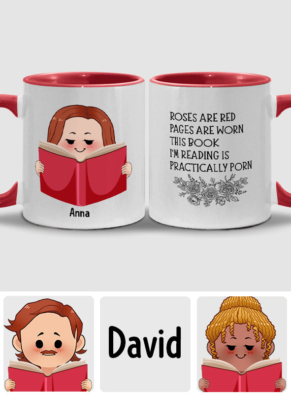 Dieses Buch, das ich gerade lese, ist praktisch Pornografie – personalisierte Buch-Tasse
