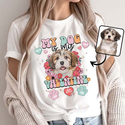 Mein Hund ist mein Valentinsschatz – Personalisiertes Hunde-T-Shirt und Hoodie