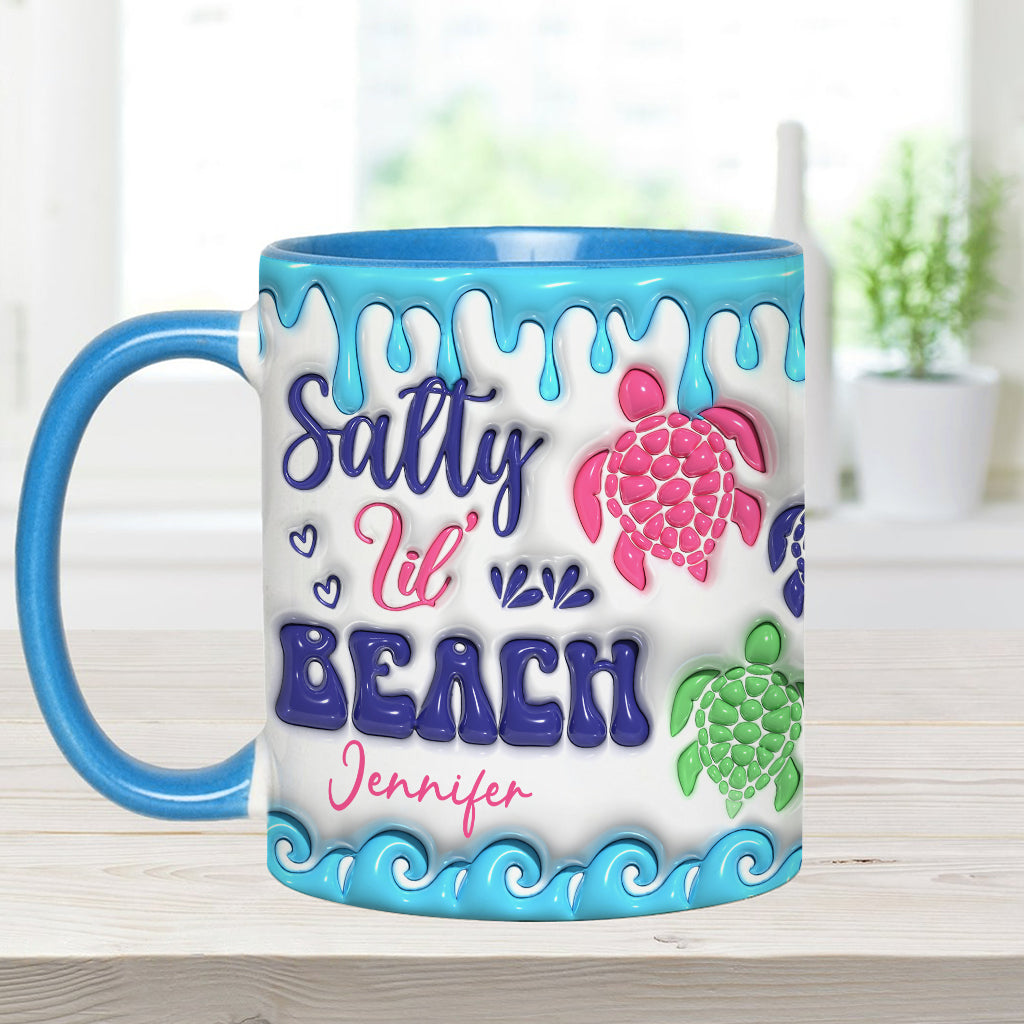 Salty Lil' Beach Turtle Lovers Aufblasbarer personalisierter Becher mit Schildkrötenmotiv