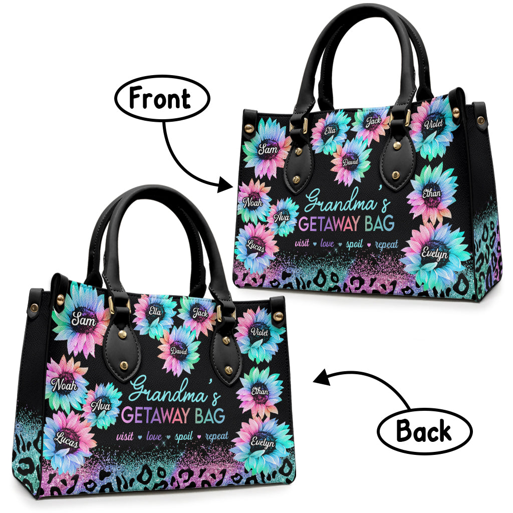 Omas Auszeit-Tasche – Personalisierte Oma-Lederhandtasche