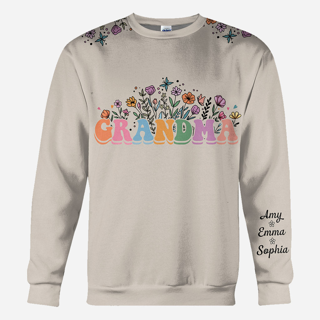 Blume mit beliebigem Titel - Personalisiertes Oma-Shirt