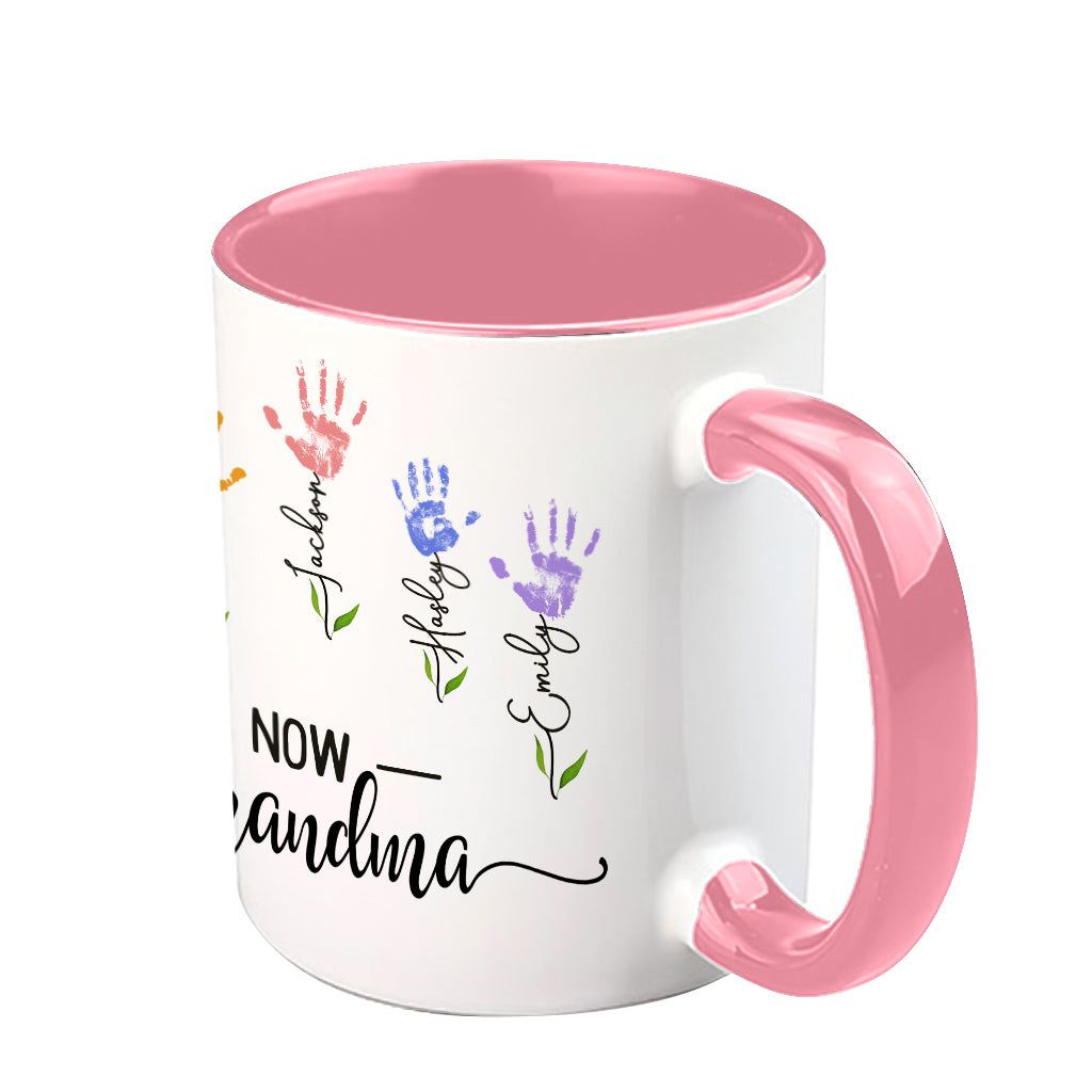 Erst Mama, jetzt Oma – personalisierte Tasse mit Muttermotiv