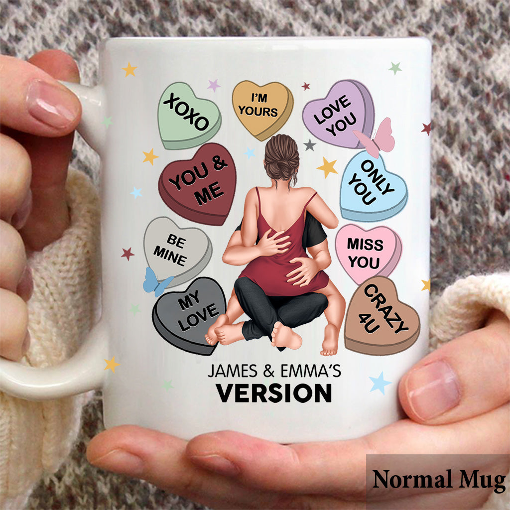 Herzbonbon-Paarversion – Personalisierter Pärchenbecher