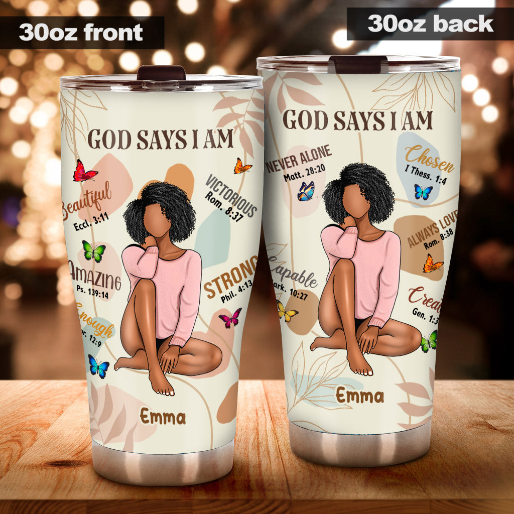 Gott sagt, ich bin es – Personalisierter afroamerikanischer Trinkbecher