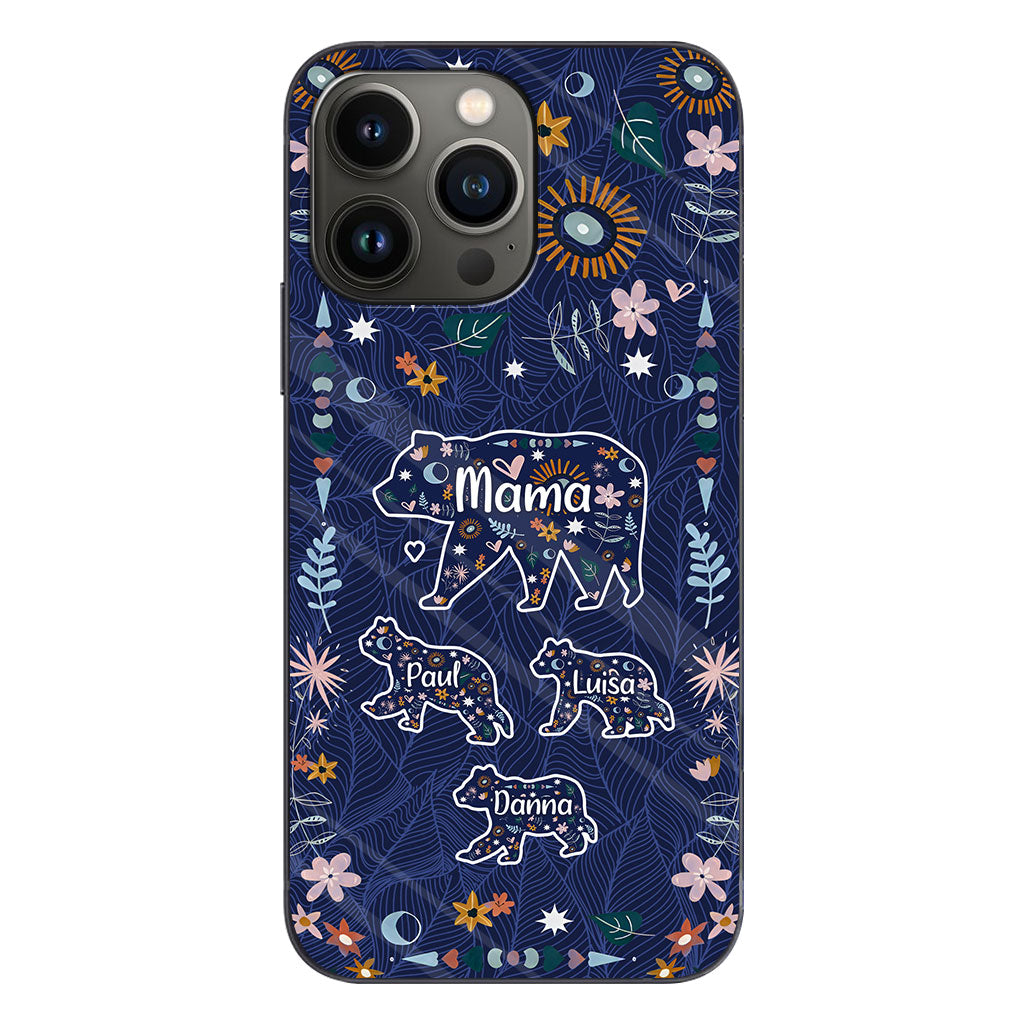 Mama Bear Floral – Personalisierte Handyhülle für Mütter