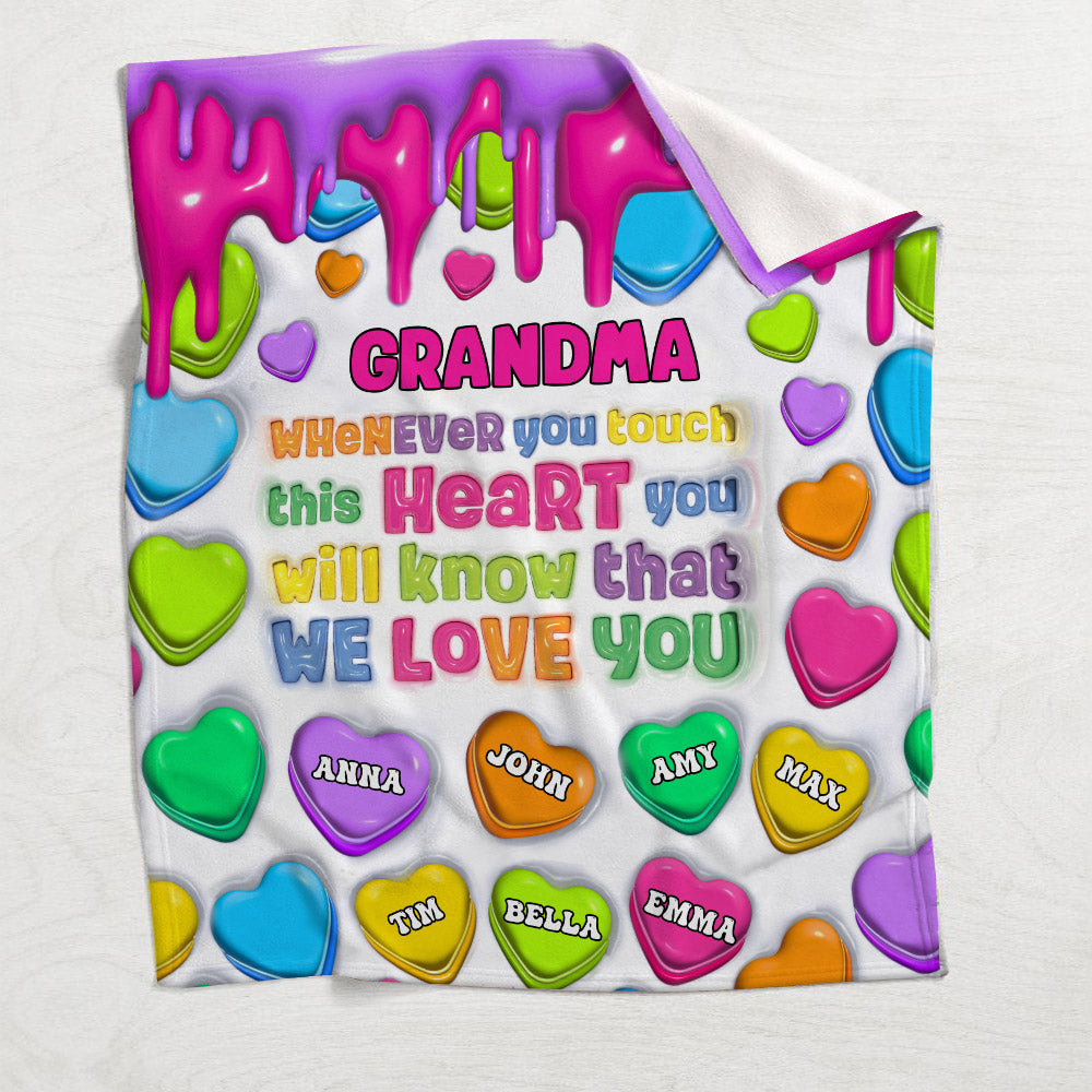 Berühre dieses Herz, ich liebe dich, Oma Nana Gigi - Personalisierte Oma-Decke
