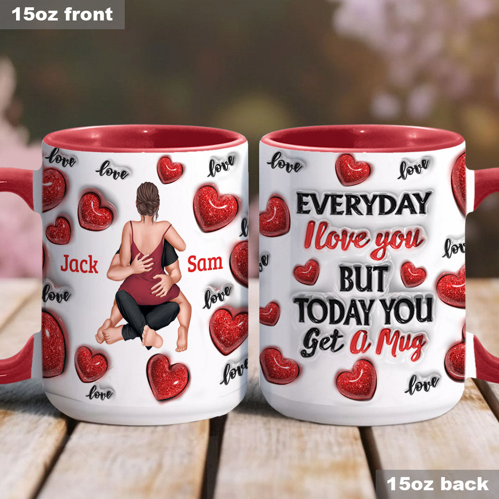 Jeden Tag Ich liebe dich - Personalisierte Tasse für Paare