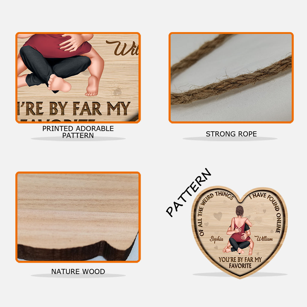 Von all den seltsamen Dingen – personalisiertes Holzschild für Paare in individueller Form