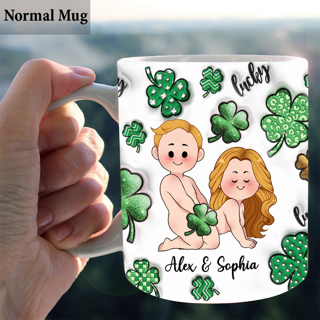 Ein Glücksgriff, ein Glücksklee, ein freches Kleeblatt – personalisierte Tasse für Paare