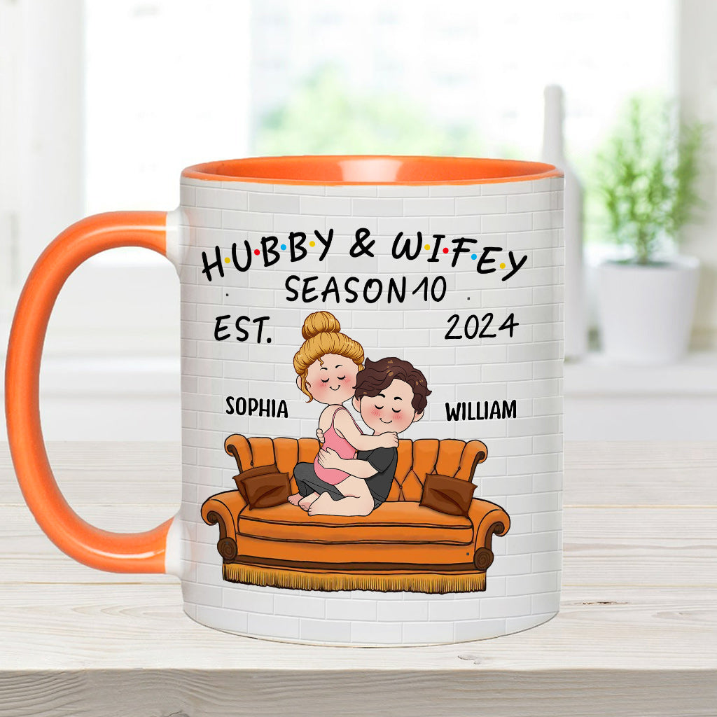 Ehemann & Ehefrau - Personalisierte Tasse mit Ehepaar-Motiv