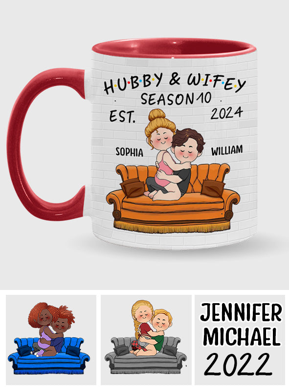 Ehemann & Ehefrau - Personalisierte Tasse mit Ehepaar-Motiv